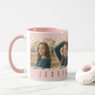 Young Girl Collaged Typography Mug