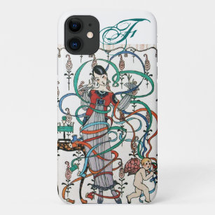 YOUNG GIRL ,COLORFUL RIBBON SWIRLS ,CUPID Monogram Case-Mate iPhone Case