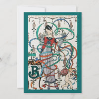 YOUNG GIRL,COLORFUL RIBBONS BRIDAL SHOWER MONOGRAM