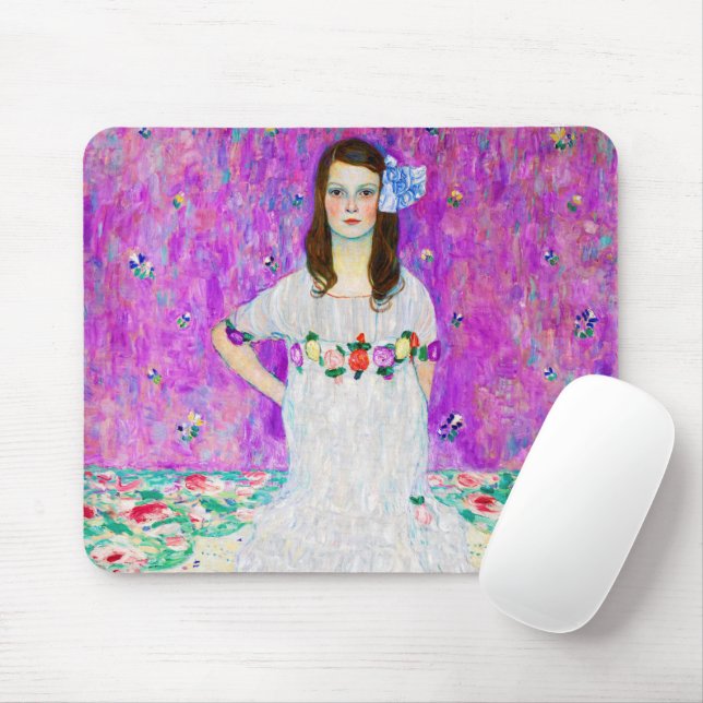 Young Girl, Gustav Klimt Mouse Pad (With Mouse)