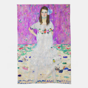 Young Girl, Gustav Klimt Tea Towel