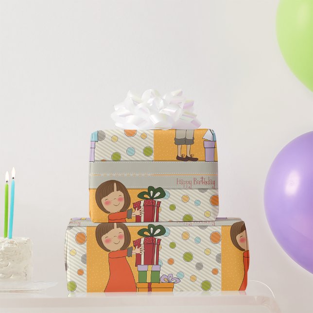 Young Girl Happy Birthday Wrapping Paper (Creator Uploaded)