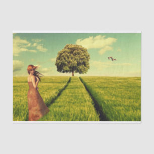 Young Girl in a Field Tissue Paper