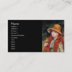 Young Girl in a Straw Hat by Renoir Business Card