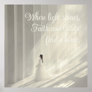 Young Girl In The Light Inspirational Hope Quote Poster