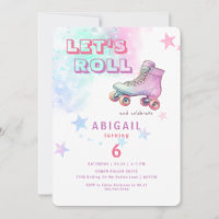 Young Girl Let's Roll Skating Birthday Party