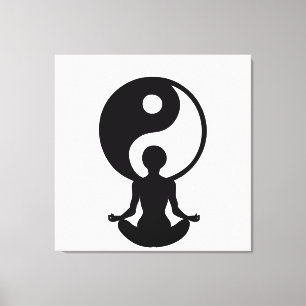 Young girl practising yoga canvas print