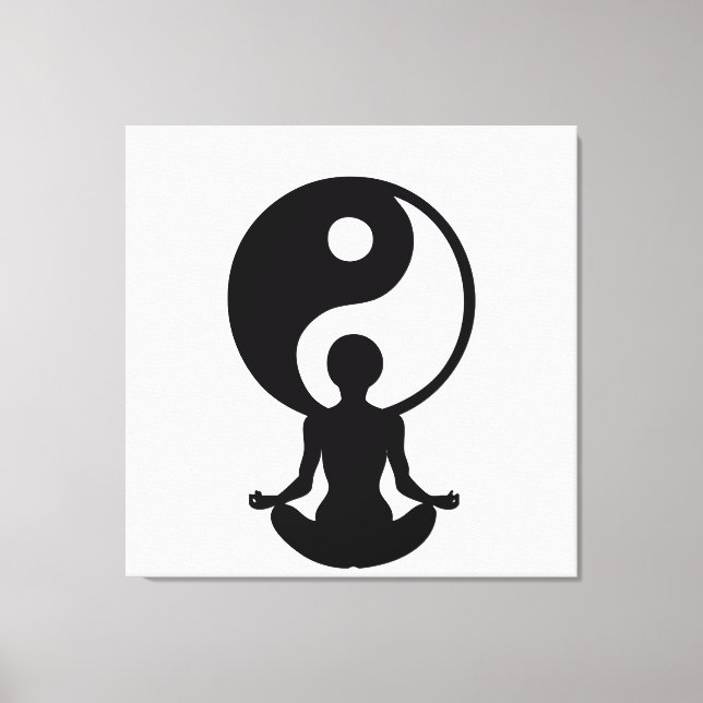 Young girl practising yoga canvas print (Front)