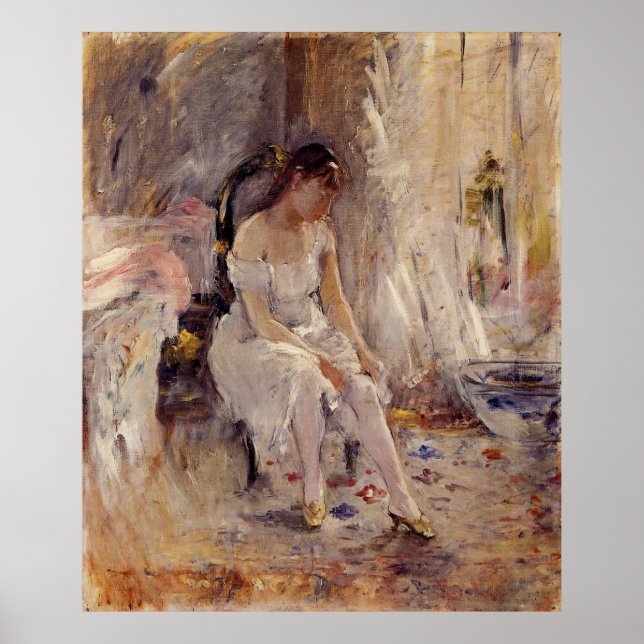 Young Girl Putting On Her Stockings - Poster (Front)