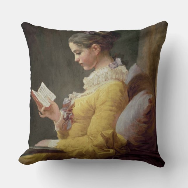 Young Girl Reading, c.1776 Cushion (Front)