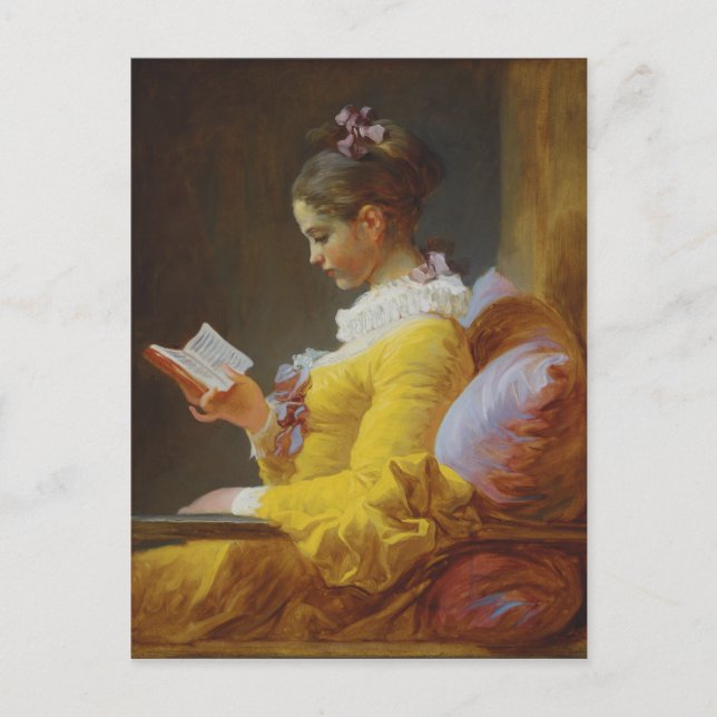 Young Girl Reading - Jean-Honoré Fragonard Postcard (Front)