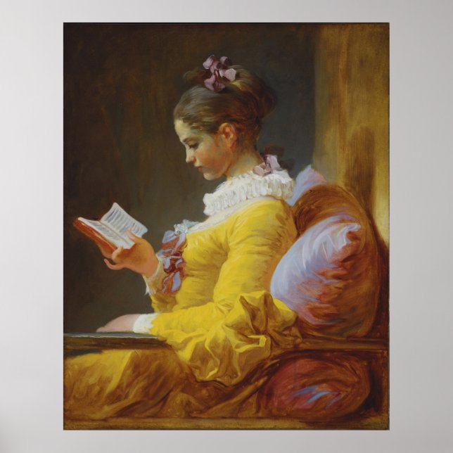 Young Girl Reading - Jean-Honoré Fragonard Poster (Front)
