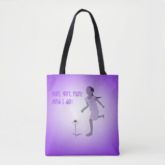 Young Girl Runner Tote Bag