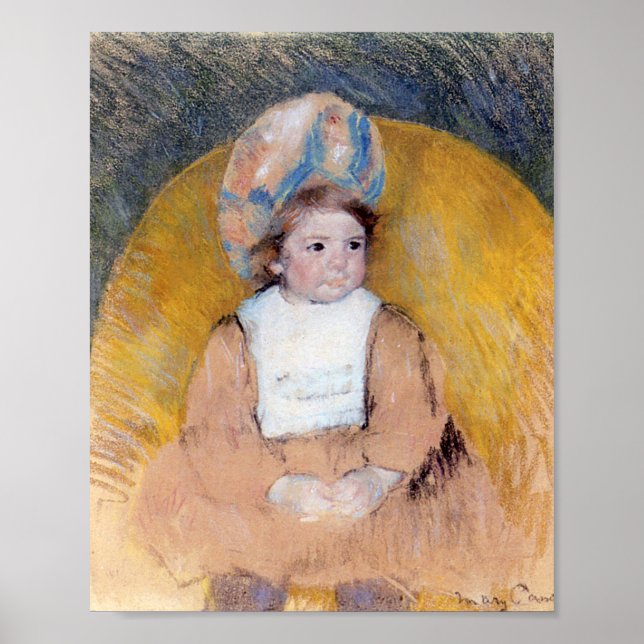 Young Girl Seated in a Yellow Armchair, Cassatt Poster (Front)