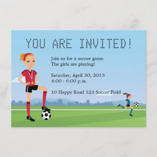 Young Girl Soccer Game Invitation