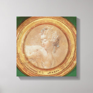 Young Girl Squeezing her Breast Canvas Print