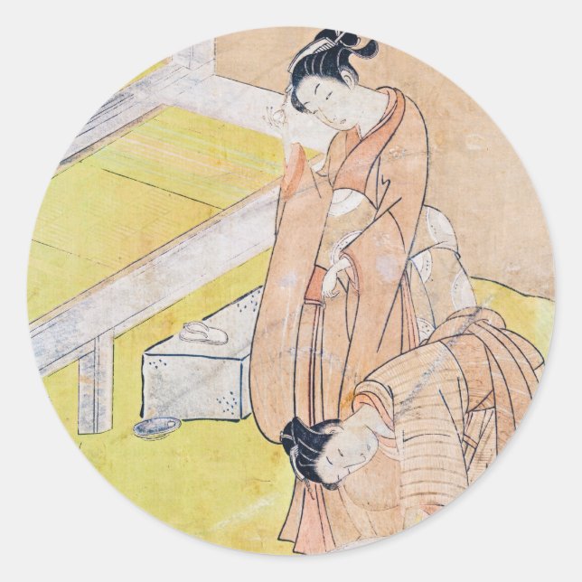Young Girl Throws Goldfish into Pond stickers (Front)
