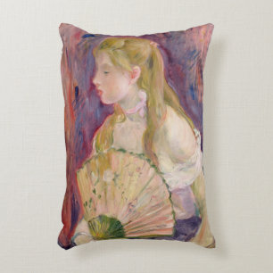 Young Girl with a Fan, 1893 Decorative Cushion