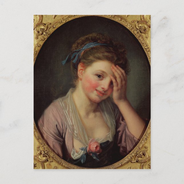 Young Girl with a Rose Postcard (Front)