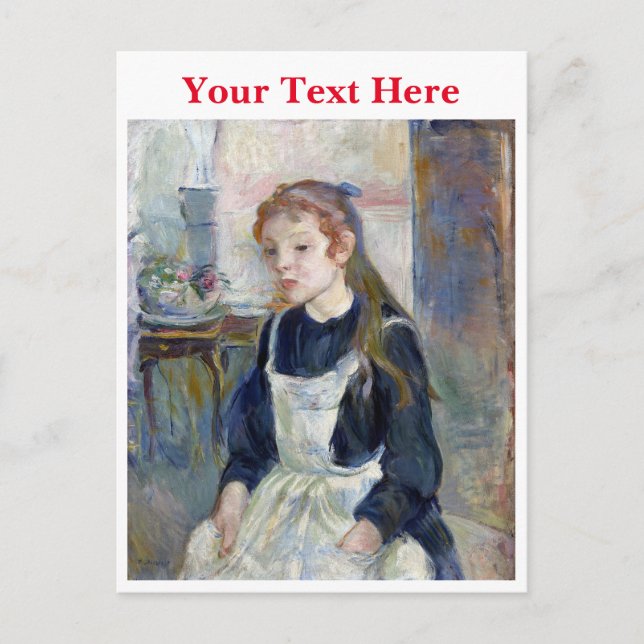 Young Girl with an Apron by Berthe Morisot Holiday Postcard (Front)
