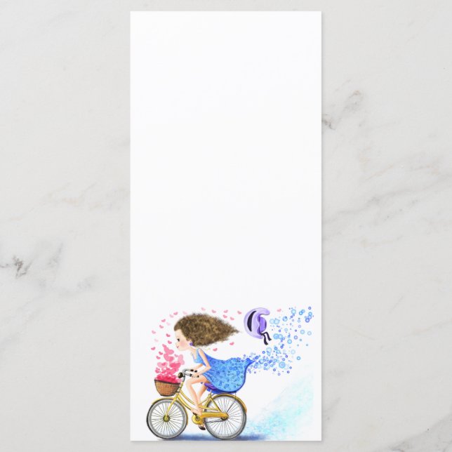 Young Girl with Bike Menu - Customisable (Back)
