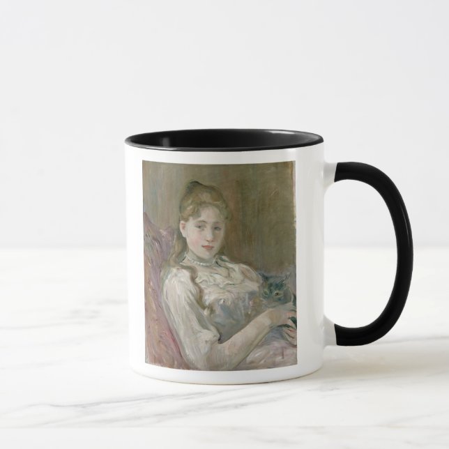 Young Girl with Cat, 1892 Mug (Right)