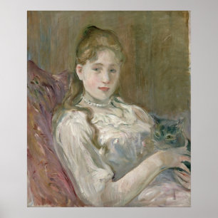 Young Girl with Cat, 1892 Poster