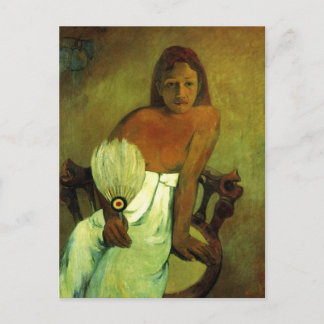 Young girl with fan - Paul Gauguin Postcard