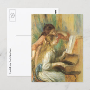 Young Girls at Piano by Pierre Renoir Postcard