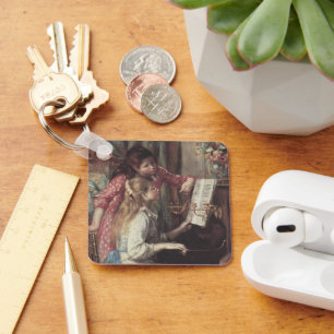 Young Girls at the Piano by Pierre Renoir Key Ring