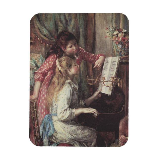 Young Girls at the Piano by Pierre Renoir Magnet (Vertical)