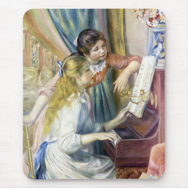 Young Girls at the Piano by Pierre Renoir Mouse Pad (Front)
