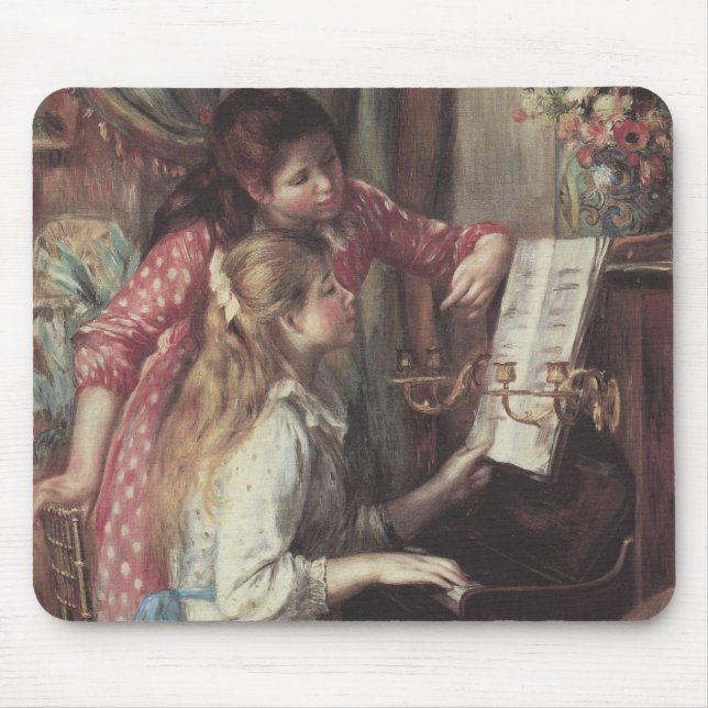 Young Girls at the Piano by Pierre Renoir Mouse Pad (Front)