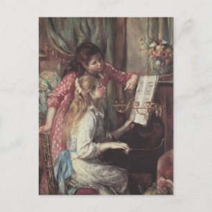 Young Girls at the Piano by Pierre Renoir Postcard