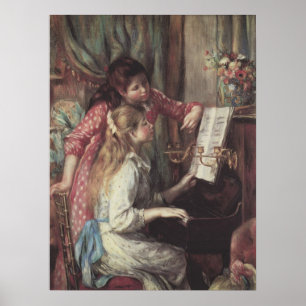 Young Girls at the Piano by Pierre Renoir Poster