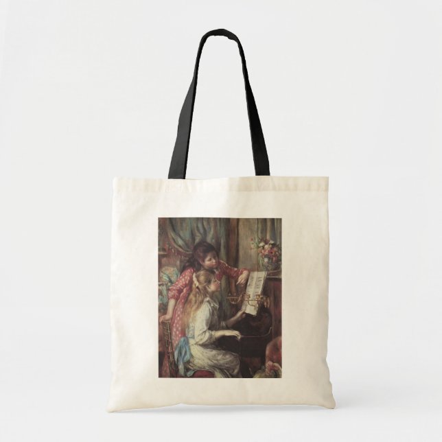 Young Girls at the Piano by Pierre Renoir Tote Bag (Front)