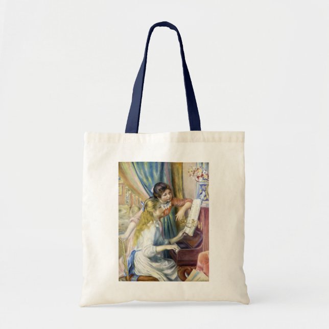 Young Girls at the Piano by Pierre Renoir Tote Bag (Front)