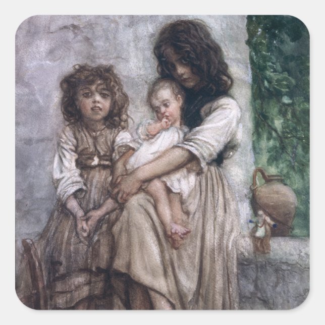Young girls of Ischia Square Sticker (Front)