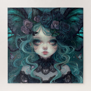 Young Gothic Bat Girl Jigsaw Puzzle