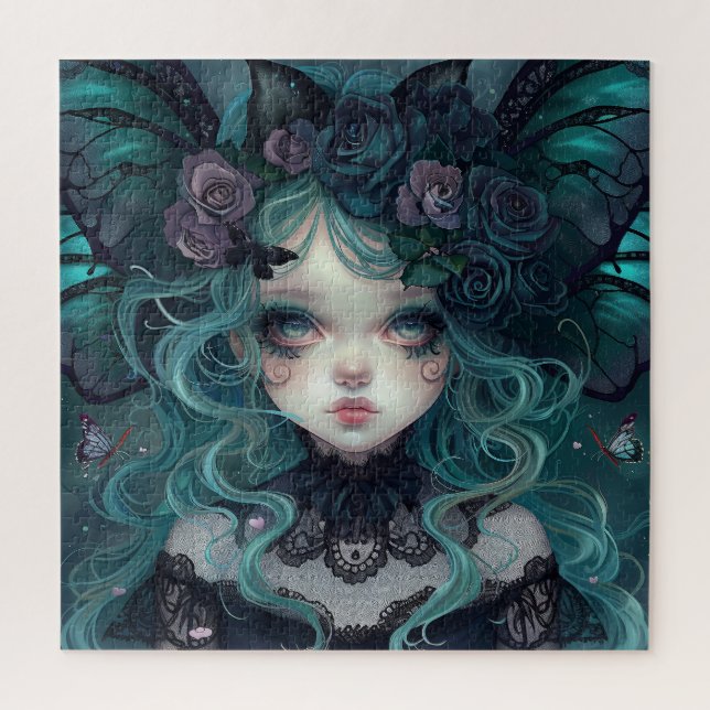 Young Gothic Bat Girl Jigsaw Puzzle (Vertical)