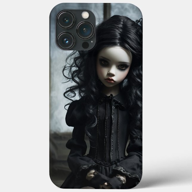 Young Gothic Girl in Black Case-Mate iPhone Case (Back)