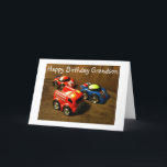 YOUNG GRANDSON'S BIRTHDAY - RACING CAR GREETING CARD<br><div class="desc">Tell your Little One that you wish your GRADNSON A VERY FUN / VERY HAPPY "Birthday" today  and HE will REALLY LOVE the cars,  too!!!!!</div>