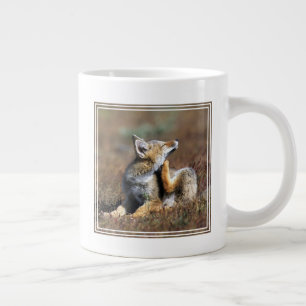 Young Grey Fox at Torres Del Paine National Park Large Coffee Mug