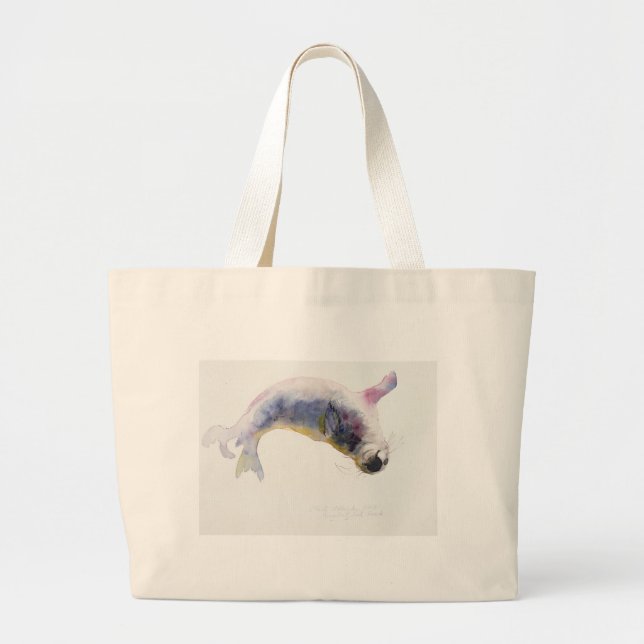 Young grey seal Gweek 2003 Large Tote Bag (Front)