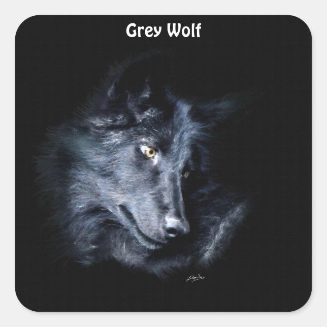YOUNG GREY WOLF Wildlife Supporter Stickers (Front)