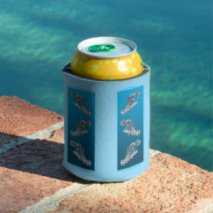 Young Grouper - Design gradient blue background Can Cooler