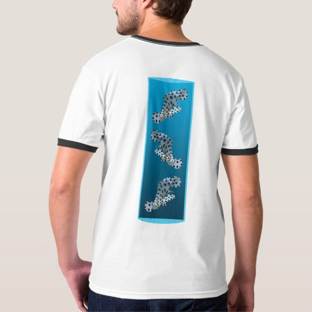 Young Grouper - Design gradient blue background |  T-Shirt (Back)