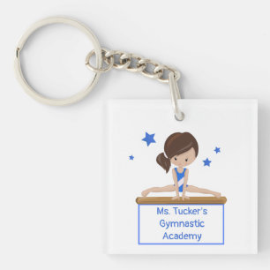 Young Gymnast Academy School Class Custom Text   Key Ring