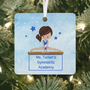 Young Gymnast Academy School Class Custom Text Metal Tree Decoration