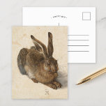 Young Hare | Albrecht Dürer Postcard<br><div class="desc">Albrecht Dürer’s Young Hare (1502) is a meticulously detailed watercolor painting showcasing a lifelike depiction of a hare. Renowned for its extraordinary realism, the artwork captures the texture of the hare’s fur, the delicate light in its eyes, and the subtle play of shadows. This masterpiece demonstrates Dürer’s skill in observation...</div>